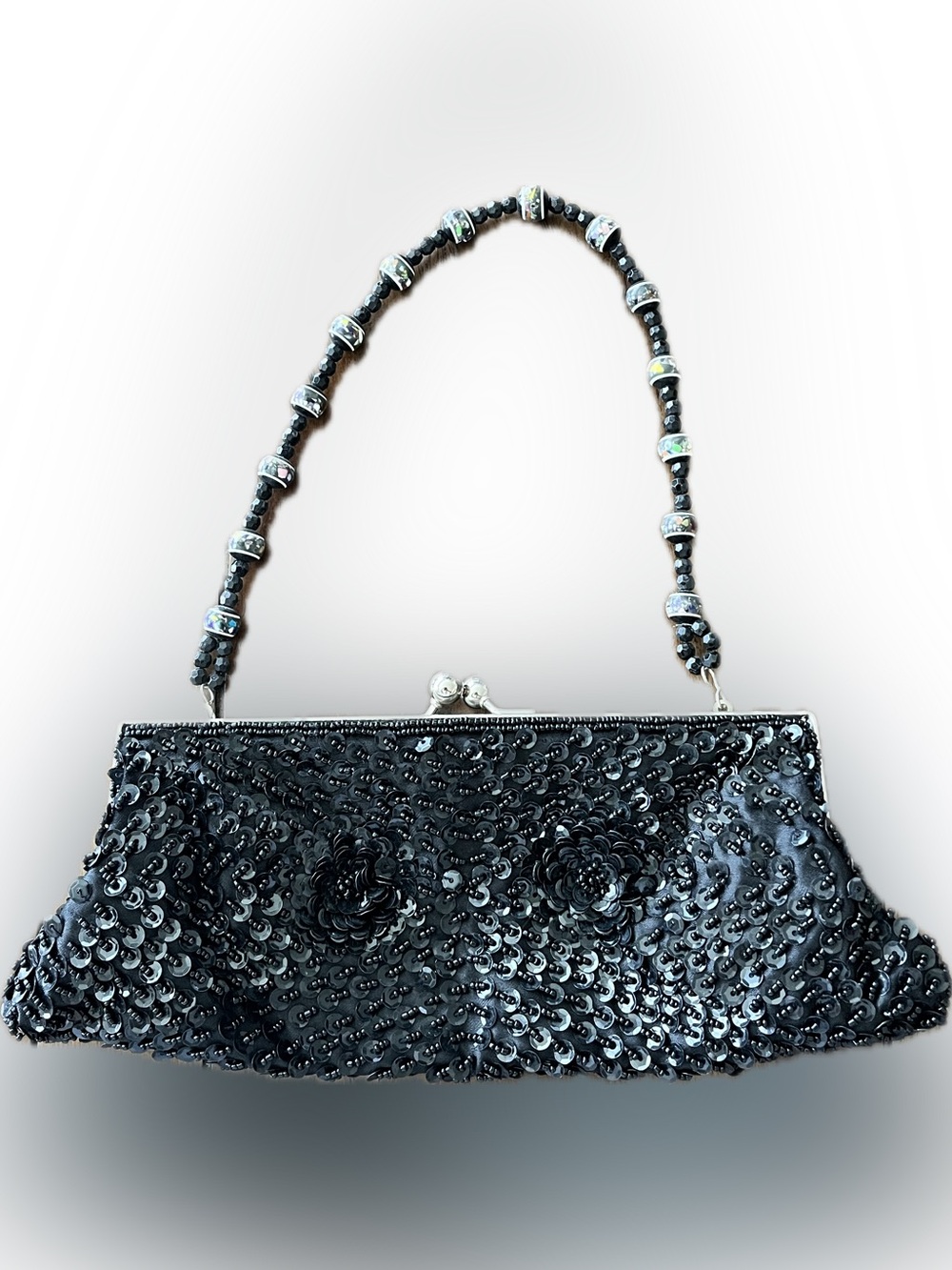 Black Beaded Evening Clutch